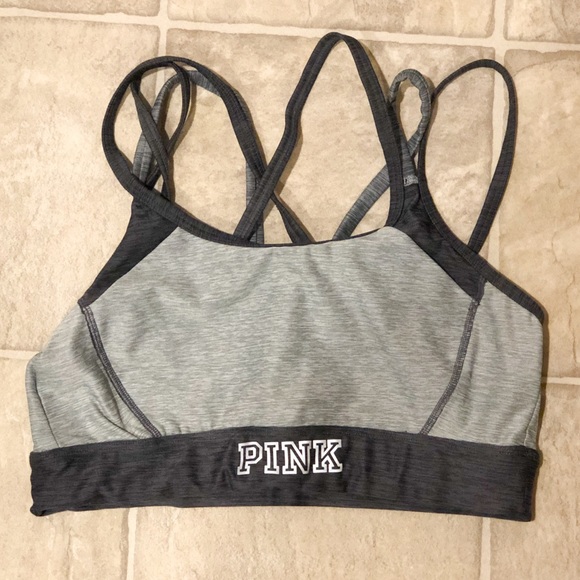 PINK Victoria's Secret Other - VS PINK Light Dark Gray Racer Back Sports Bra sz S